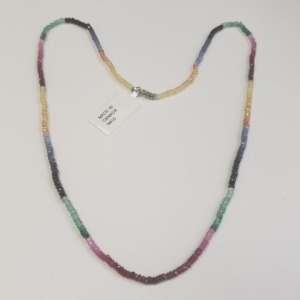 $1000 18K Ruby Emerald And Sapphire 16" Necklace