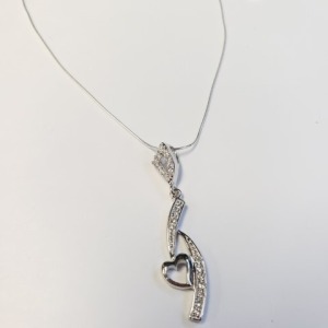 $80 Silver Cz 16" Necklace