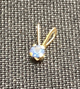 $120 14K Natural Sapphire (0.1ct) Pendant