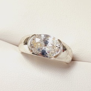 $80 Silver CZ Ring