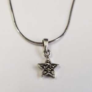 $60 Silver Marcasite 16" Necklace ( Star)