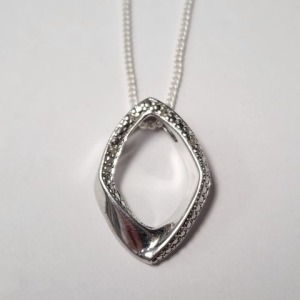 $200 Silver Diamond 16" Necklace