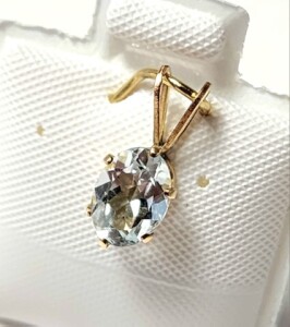 $120 14K Yellow Gold Filled Blue Topaz(0.8ct) Pendant