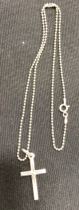 $80 Silver Cross 18" Necklace