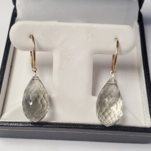 $1200 14K Green Amethyst Earrings