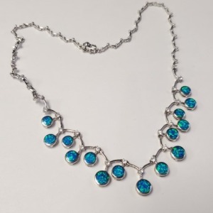 $600 Silver Opalite 18" Necklace