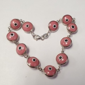 $200 Silver Evil Eye 7.5" Bracelet