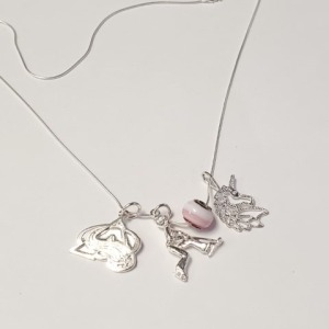 $100 Silver 4 Pendant With 1 Necklace
