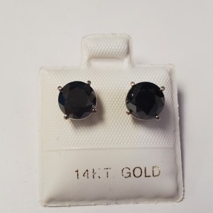 $2400 14K Black Diamond(2.6ct) Earrings