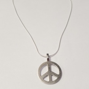 $80 Silver Peace 16" Necklace