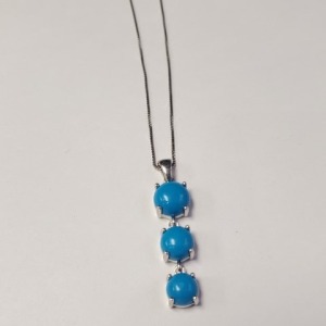 $400 Silver Turquoise 20"(5.9ct) Necklace