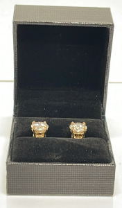 2 Carat Solitaire 14ct. Gold Eternity Moisianite Earrings (4 Carat Total)