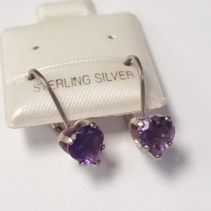 $100 Silver Amethyst Earrings