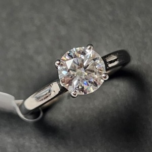 $1750 10K White Moissanite Test Like Diamond Looks Better(1ct) Moissanite(0.02ct) Ring
