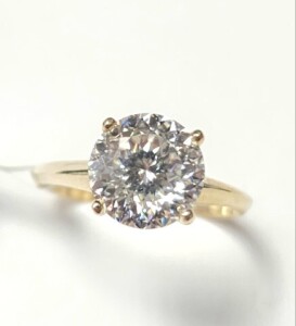 $2000 10K White Moissanite Test Like Diamond Looks Better(2ct) Ring