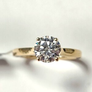 $1750 10K White Moissanite Test Like Diamond Looks Better(1ct) Moissanite(0.02ct) Ring