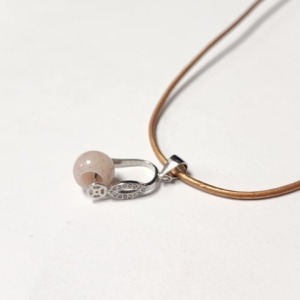 $160 Silver Rose Quart With High Fashion Chord Necklace