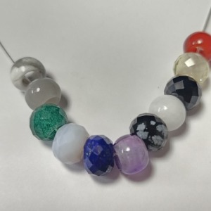 $300 Silver Genuine Gemstone With Free Floating Beads (Amrhtyst,Spinel,Lapis,Quartz And Moonstone) 16" Necklace