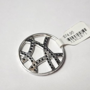 $74.95 Silver Black Onyx And Diamond Pendant