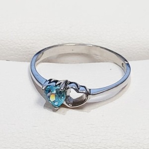 $80 Silver Blue Topaz Ring