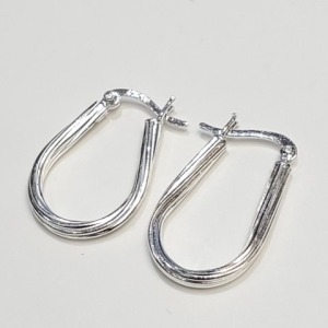 $100 Silver U Shaped Hoop Earrings