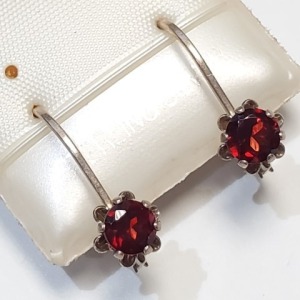 $50 Silver Garnet Earrings