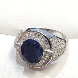 $160 Silver Sapphire Ring