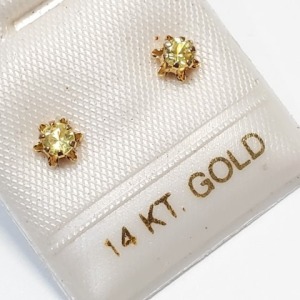 $120 14K Yellow Sapphire Earrings