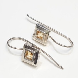 Silver Citrine Earrings