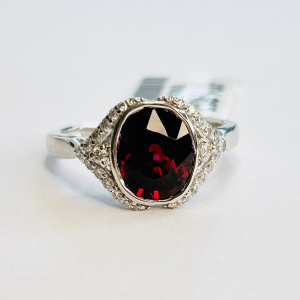 $11,390 Value, Platinum GIA Spinel & Diamond Ring ( Size 7 )