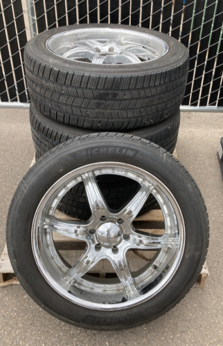 (4) Michelin Tires On 6-Bolt Liquid Metal Wheels