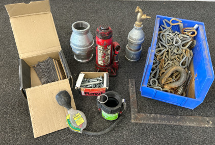 Hydraulic Jack, Galvanized Wire Rope Thimble, Faucet, Strip Nails & More