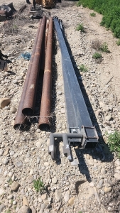 (3) Approximately 14' Steel Pipe Sections (2) 14' Steel Pillars