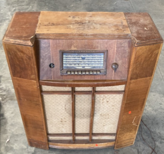 Upright Silvertone Radio Cabinet