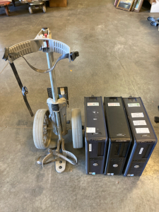 (3) Dell PC Optiplex GX520 & Gold Bag Caddy