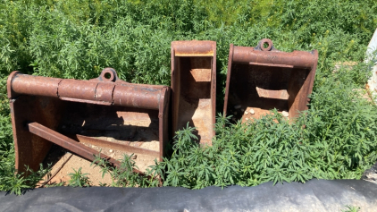 (3) Cat Excavator Buckets, 2ft, 3ft, & 1ft Wide