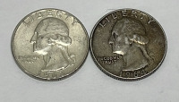 (2) Silver Washington Quarters Dated 1963 And 1964