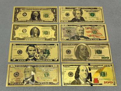 Gold Banknote Set Of Eight