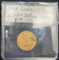 1912 $2.50 Indian Quarter Eagle EF Gold