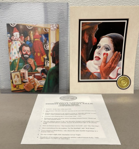 (2) Emmet Kelly Estate &ldquo; Weary Willie&rdquo; Authorized 8x10 Prints