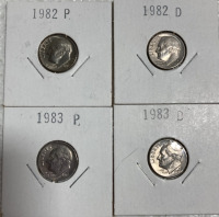 (14) Roosevelt Dimes: 1965-1969, 1982-1985 - 6