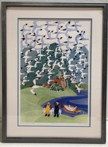 Framed &ldquo;Arctic Terms, Dry Bay&rdquo; Rie Munoz Print
