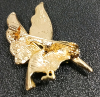 Beautiful Green & White Hummingbird Pin - 2