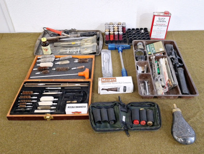 Collection Of Assorted Gun Cleaning Hardware & More