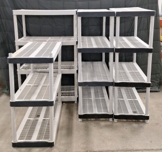 (4) Plastic Shelving Units