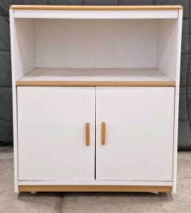 (1) Modern, Rolling 2-Door Cabinet