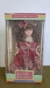 (1) Classic Treasures Porcelain Doll, 17" Tall