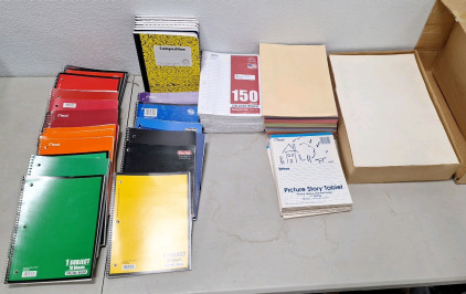 (27) 70-Sheet College Ruled Notebooks, (8) Packs Of 150-Sheet, College Ruled, Looseleaf Notebook Paper, (7) 100-Sheet Composition Notebooks & More