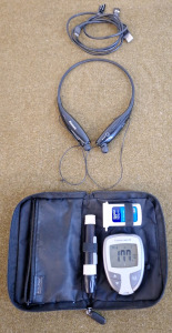 (1) Contour nextEZ Blood Glucose Monitor W/Case & Strips & (1) Bluetooth Headset W/Charging Cable