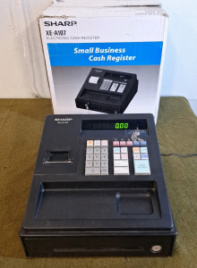 (1) Sharp XE-A107 Electronic Cash Register W/(2) Keys & AC Adapter
